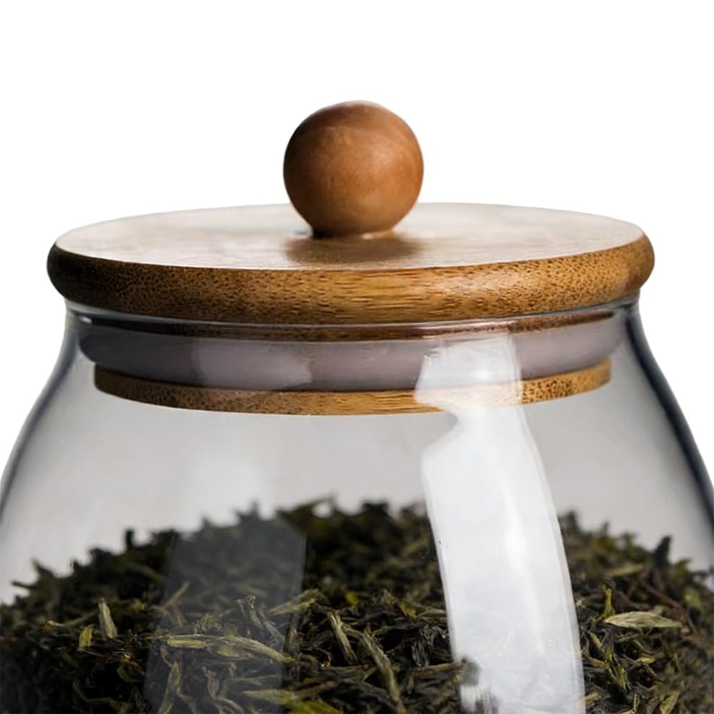 pull ball lid glass jar 11x8-5cm