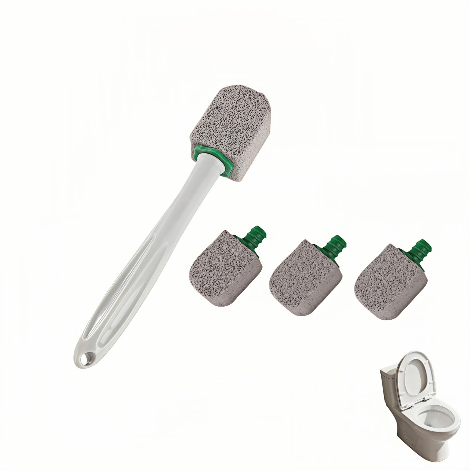 Pumice toilet brush scrubber with 9.5 inch handle