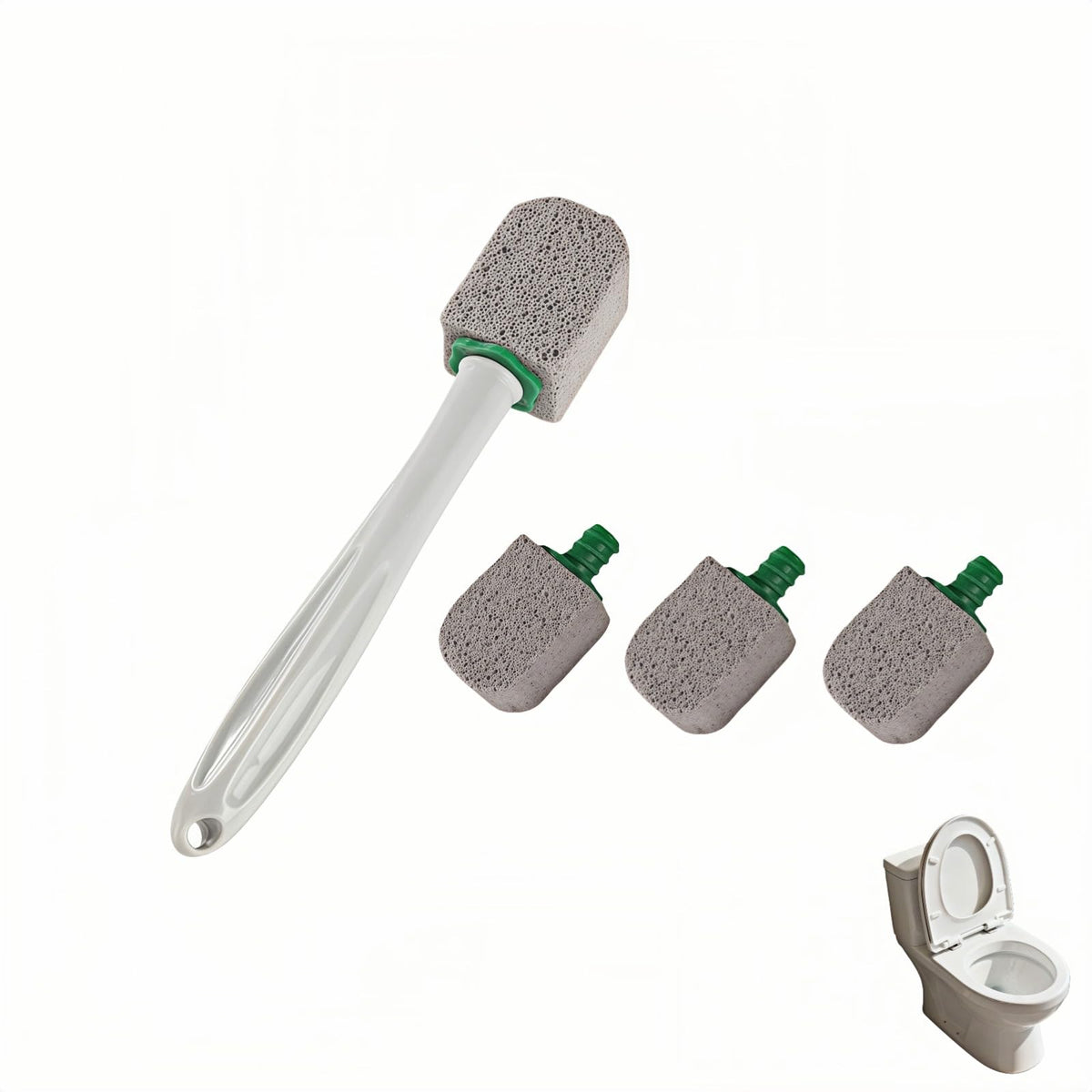 Pumice toilet brush scrubber with 9.5 inch handle