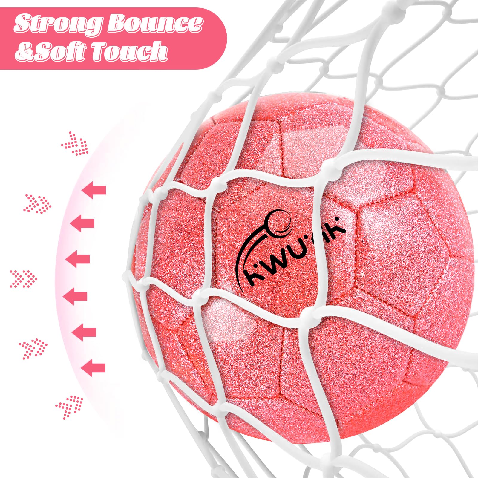 Indoor outdoor use pink soccer goal set