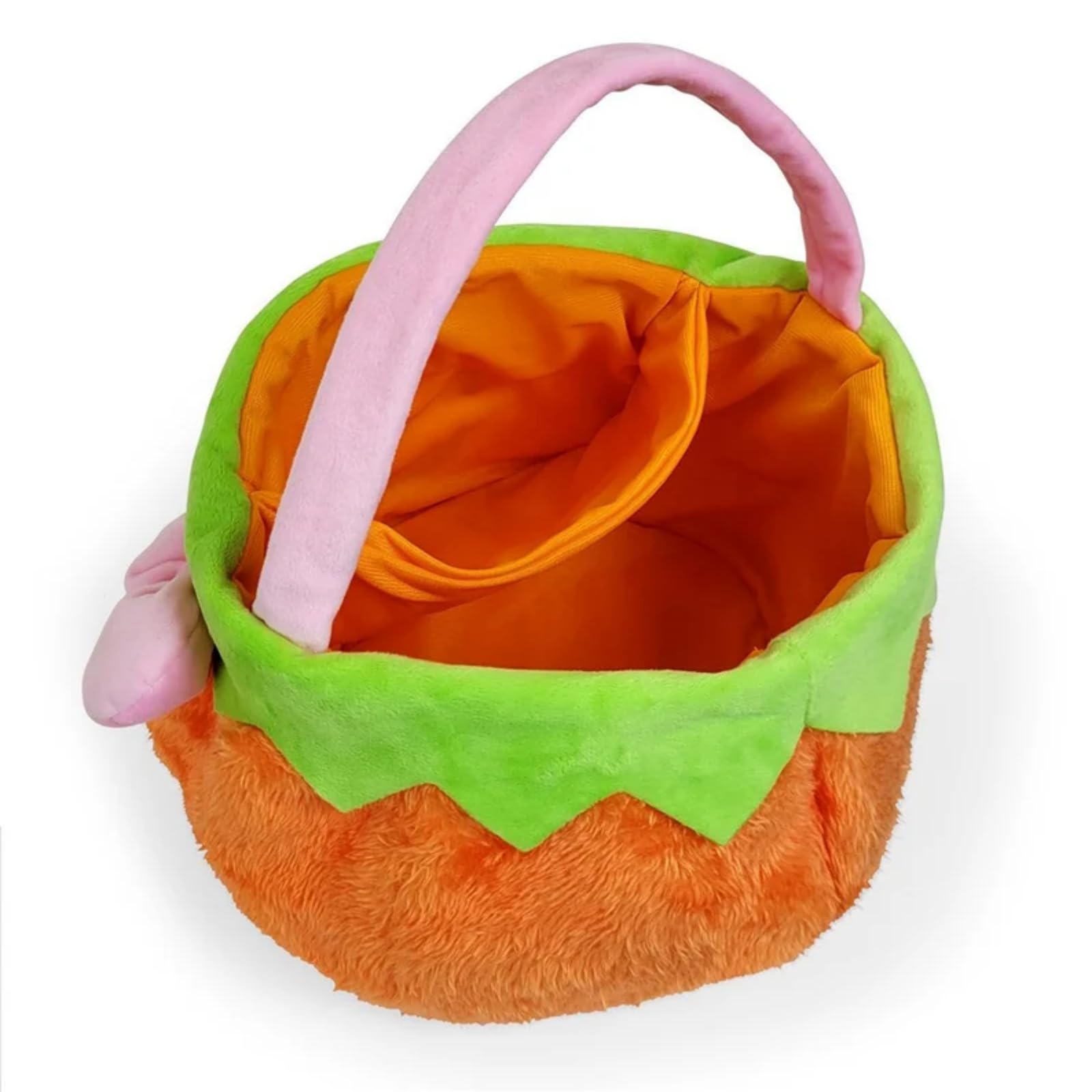 9 in x 7 in trick or treat bucket size with rounded fuzzy exterior