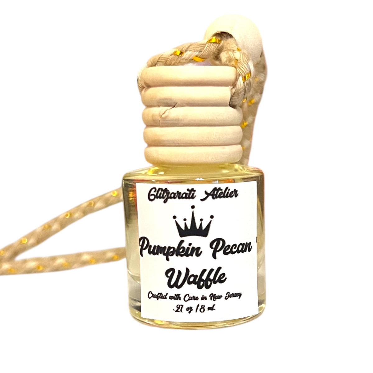 Pumpkin Pecan Waffle Hanging Car Diffuser 8ml glass bottle