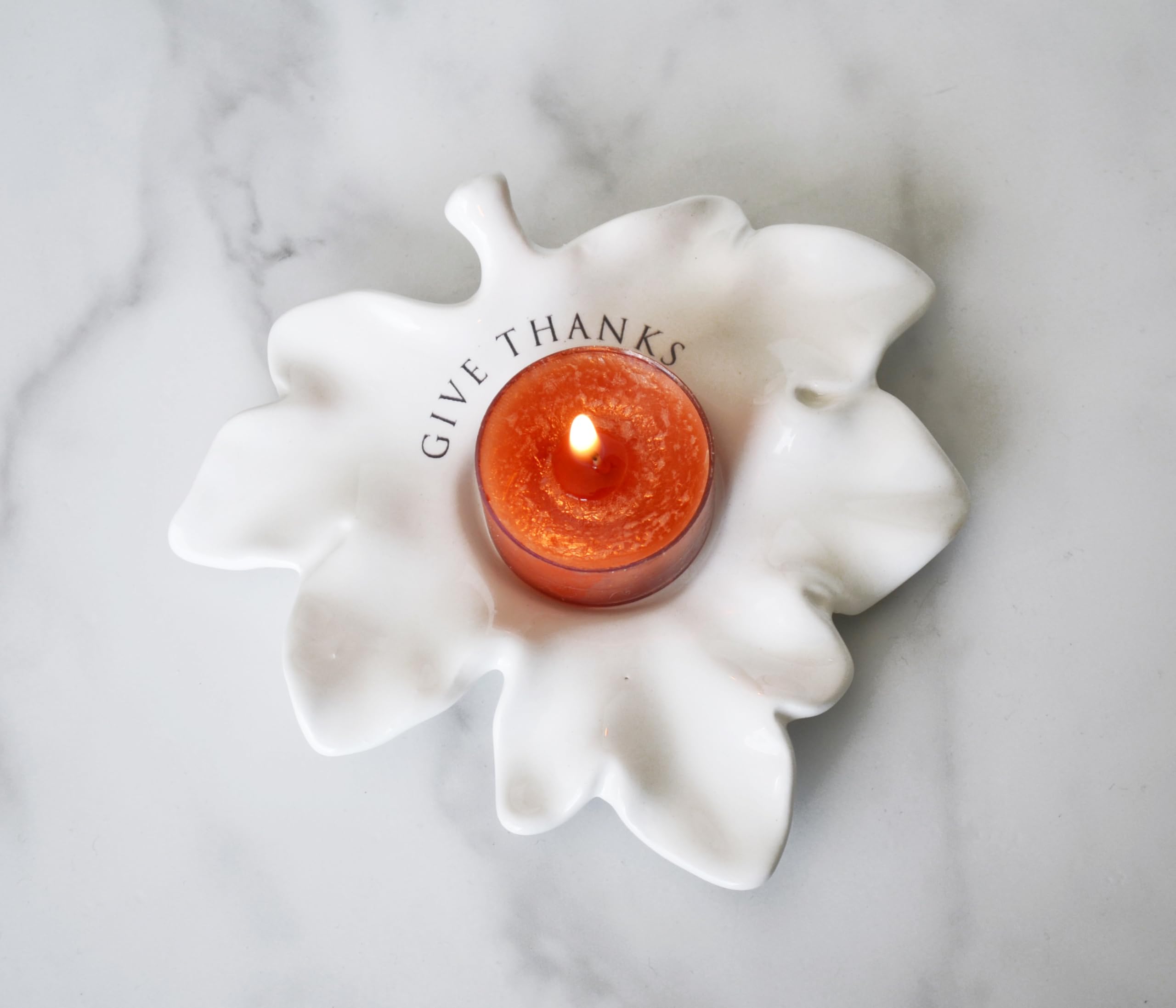 Thanksgiving table leaf candle votive for host gifts