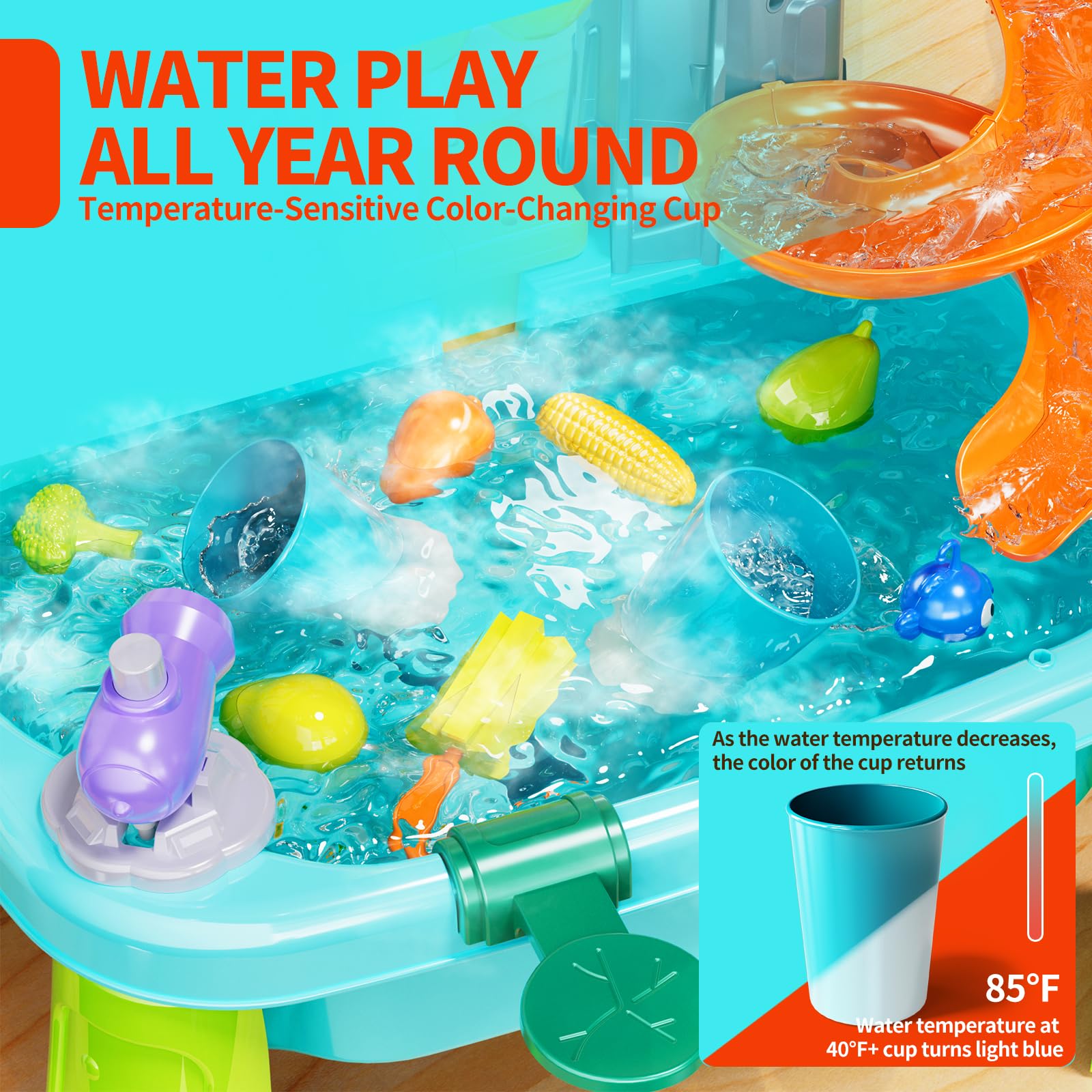 Pupu Pig Water Table 360 degree shower head