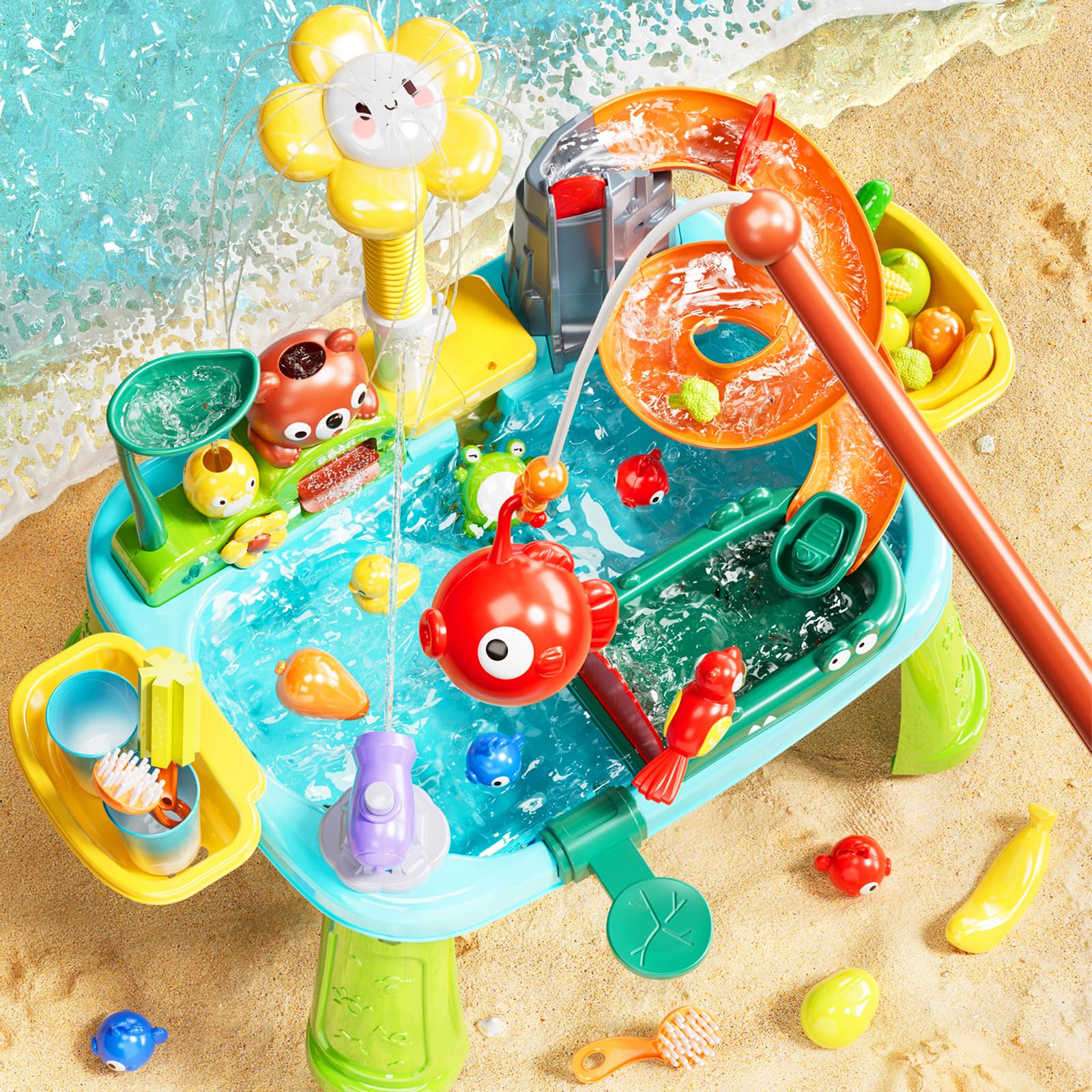 Pupu Pig Water Table play sink setup with accessories