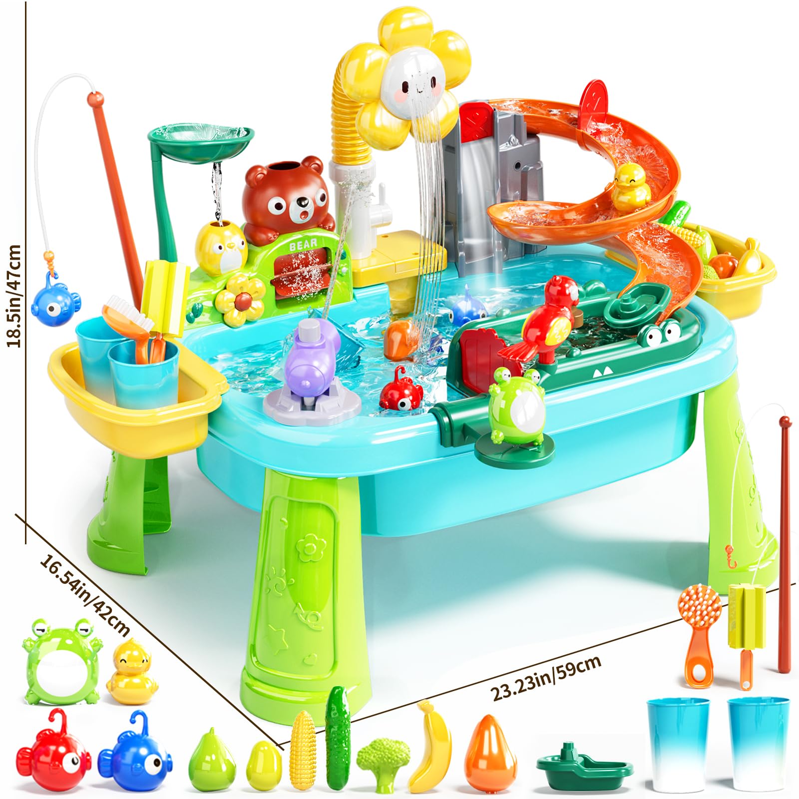 Pupu Pig Water Table removable legs for indoor outdoor use