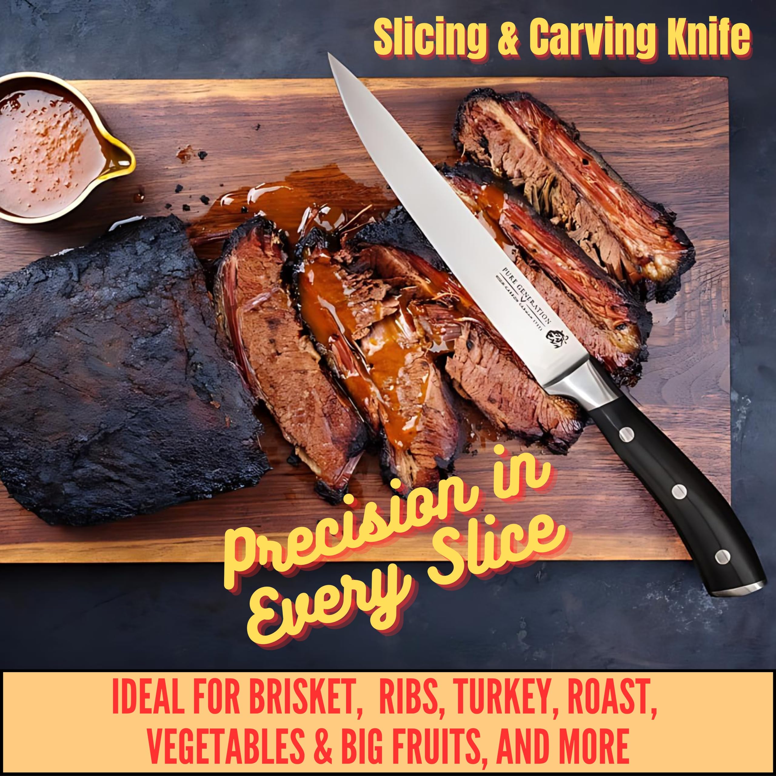 Pure Generation meat carving knife 8 inch blade
