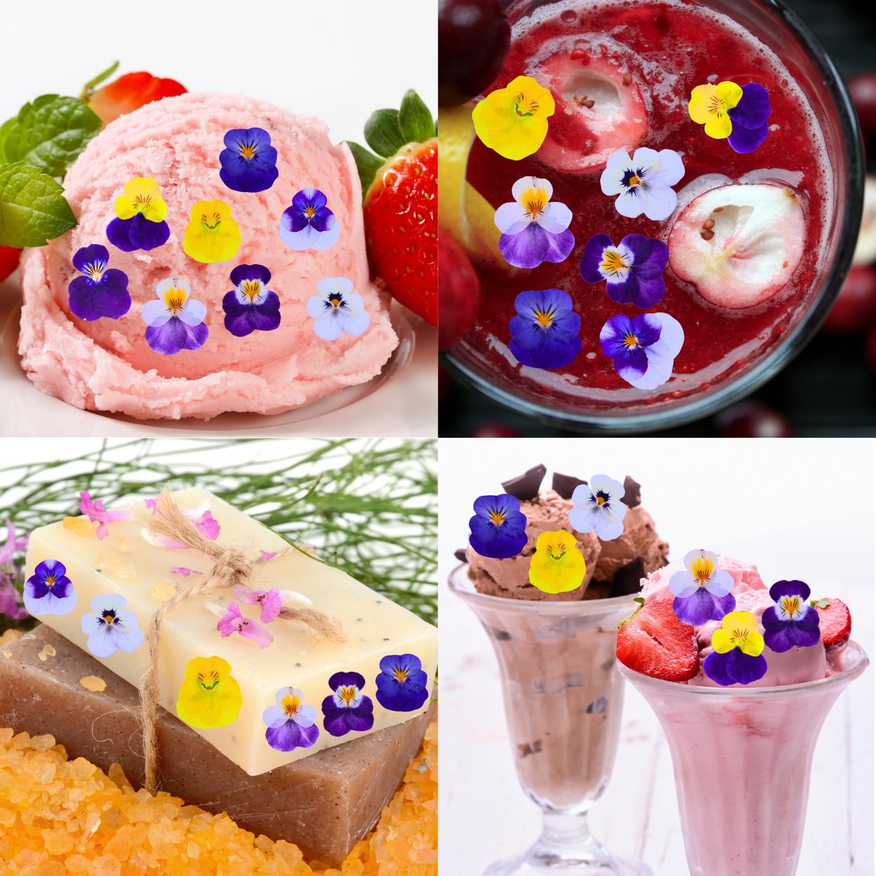PureHabitat viola tricolor flowers resin jewelry use