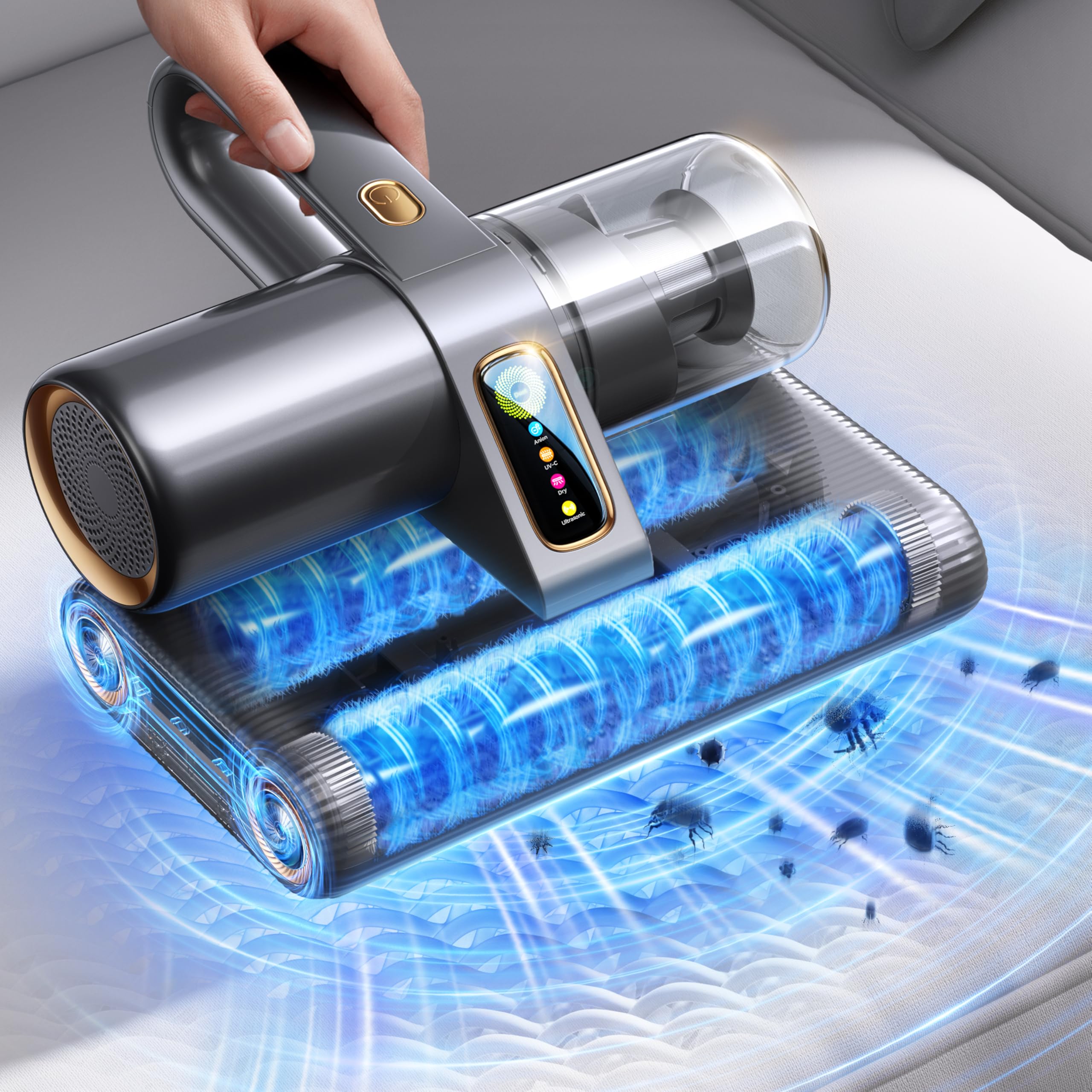 Front view of PureMatt Pro 35Kpa AI Mattress Vacuum