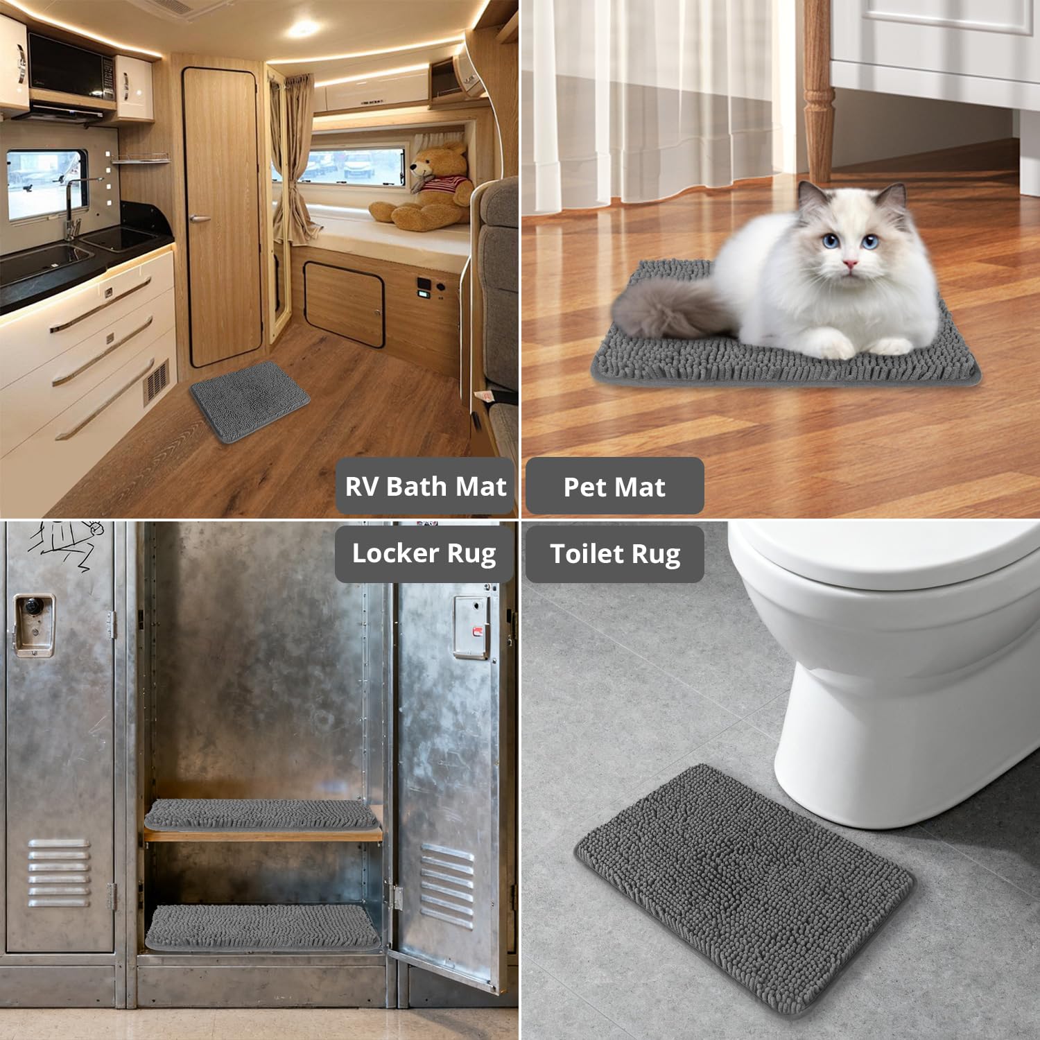 PureSwan dog mat gray small bath rug