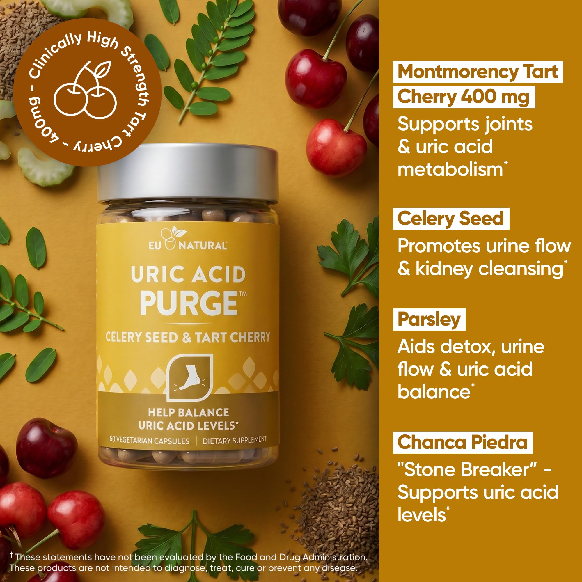 purge uric acid flush 120 caps packaging by Eu Natural