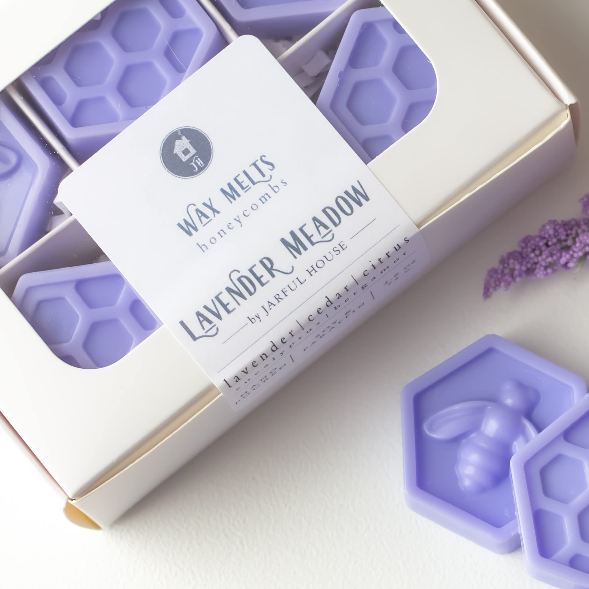 Light purple honeycomb wax melts coconut wax lavender meadow scent