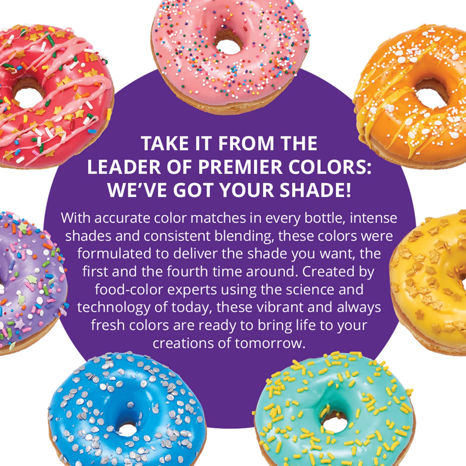 Gel food coloring packaging for cake decorating