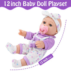 purple flower backpack accessory for doll