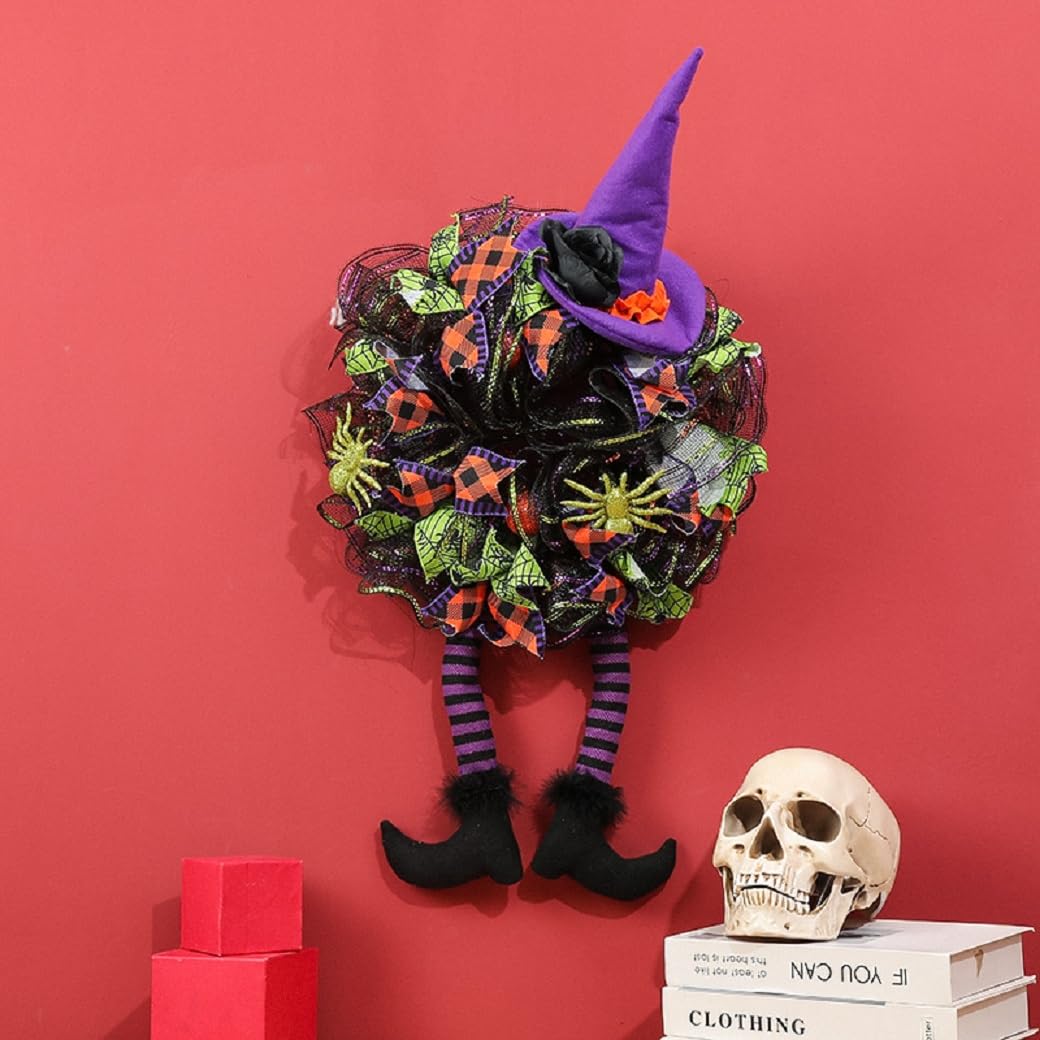 Purple Halloween wreath size 30x16 inches