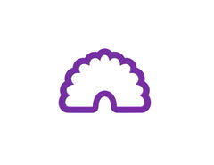 3D printed Boho Rainbow Cookie Cutter made from purple PLA plastic