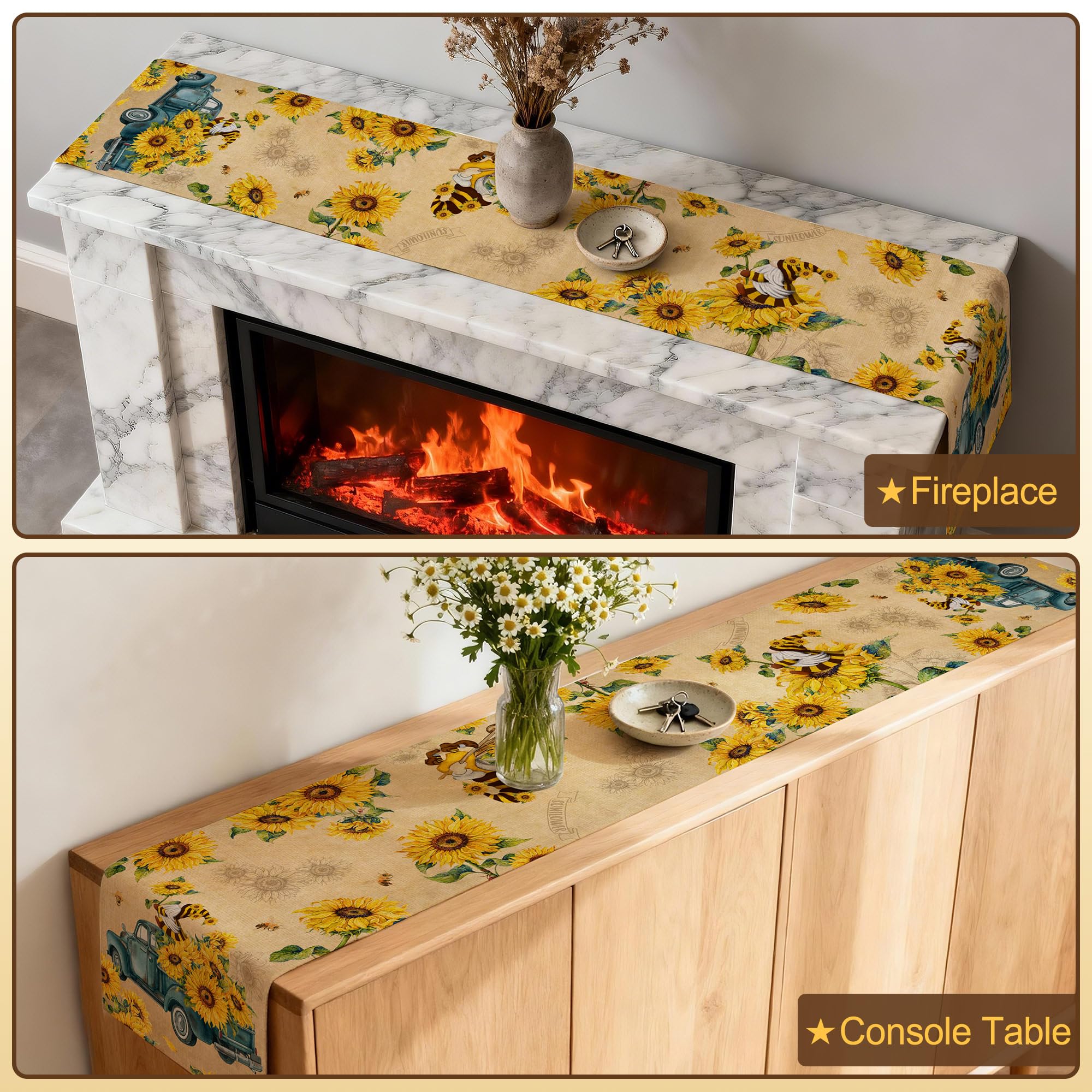 Exclusive Cusugbaso design on sunflower runner