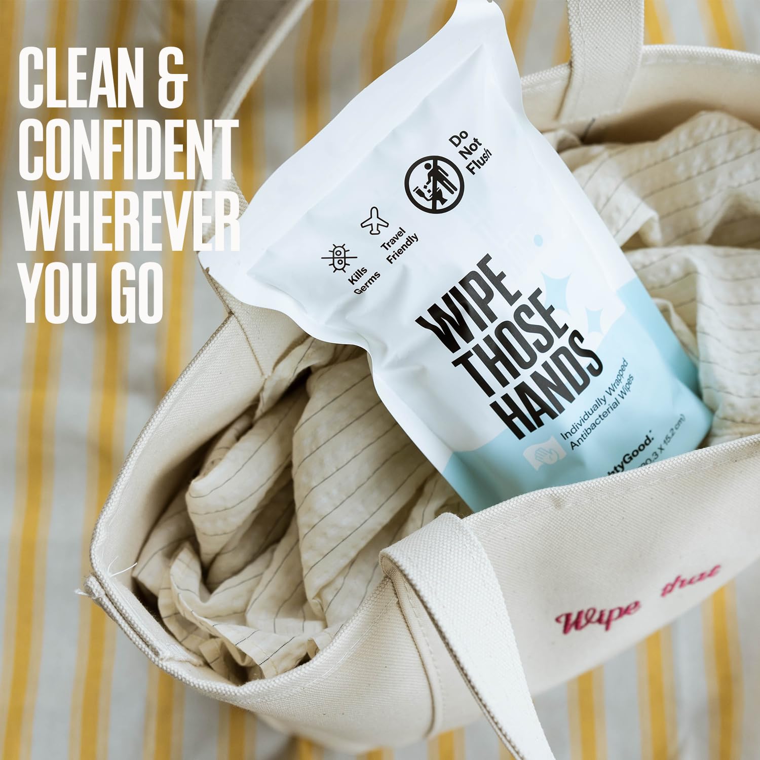 Purse size hand sanitizing wipes image