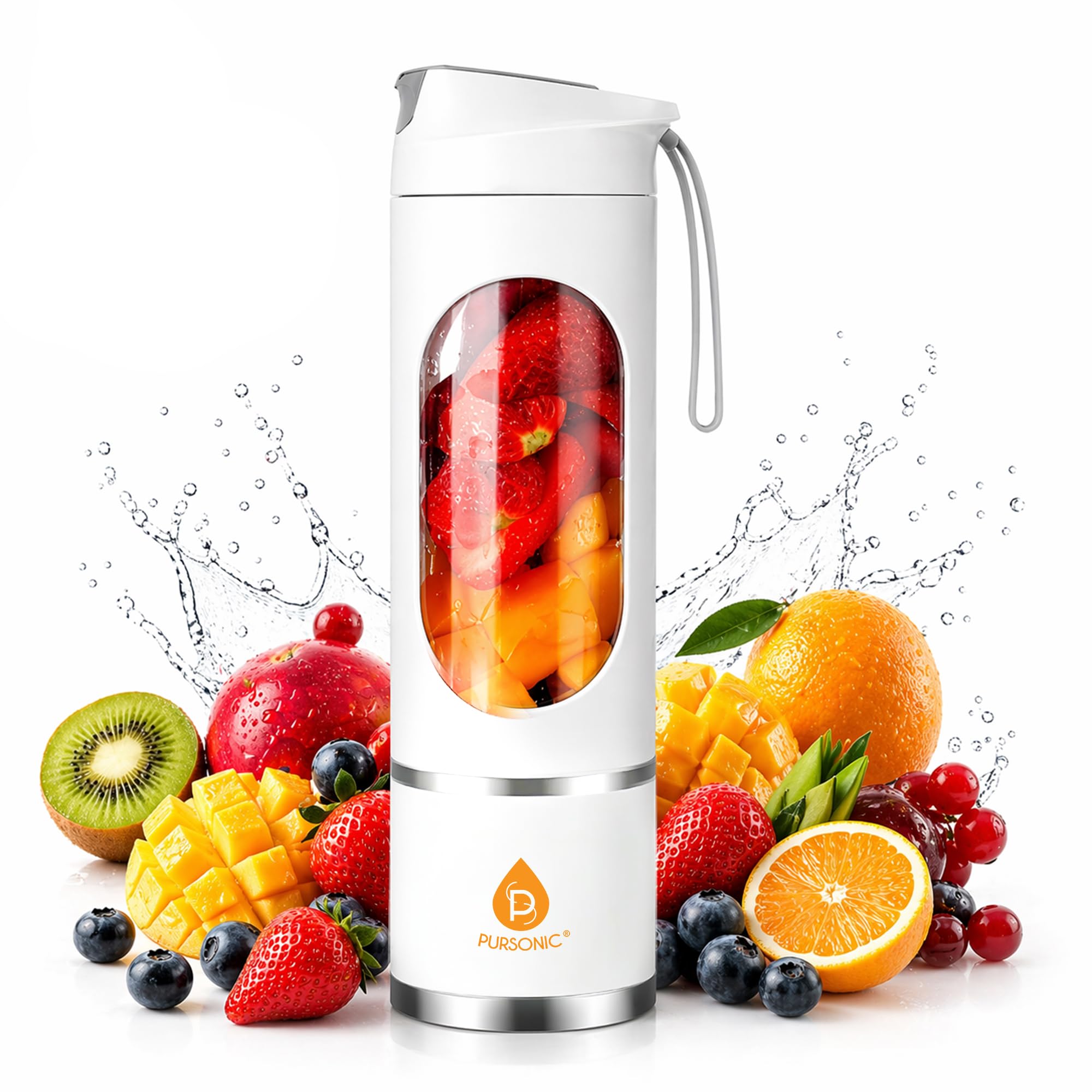 Pursonic portable blender cup with 50W motor in white finish