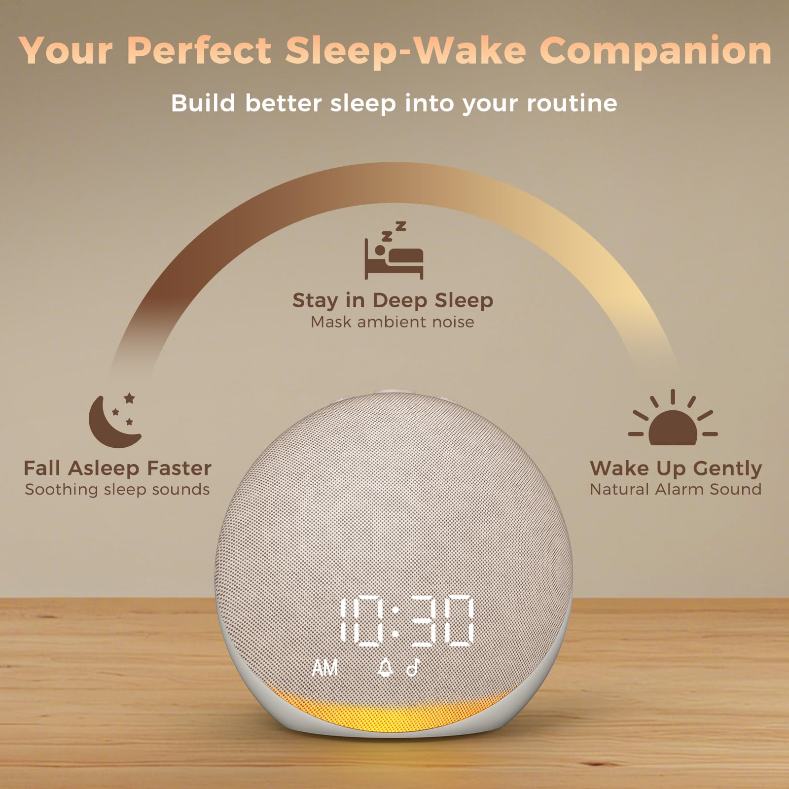 Putty 9-color night light beside bed
