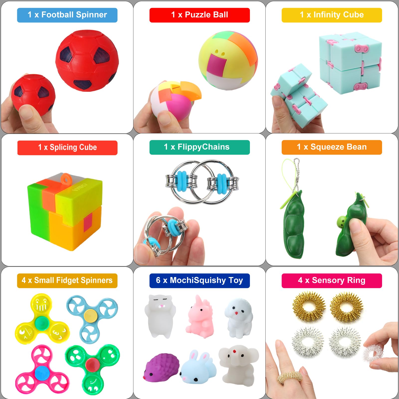 Mochi squishy and puzzle ball fidget toys