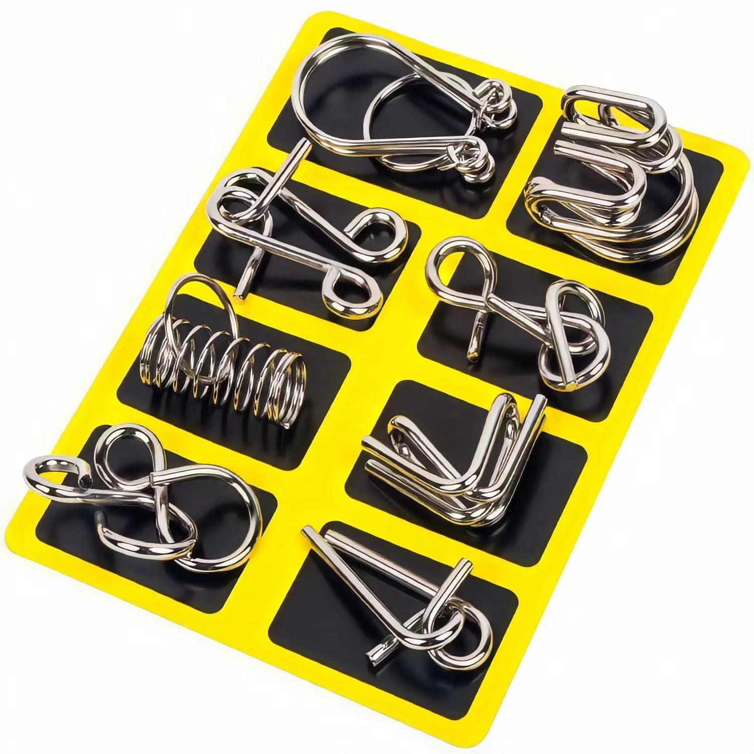 Portable brain teaser set for kids and adults
