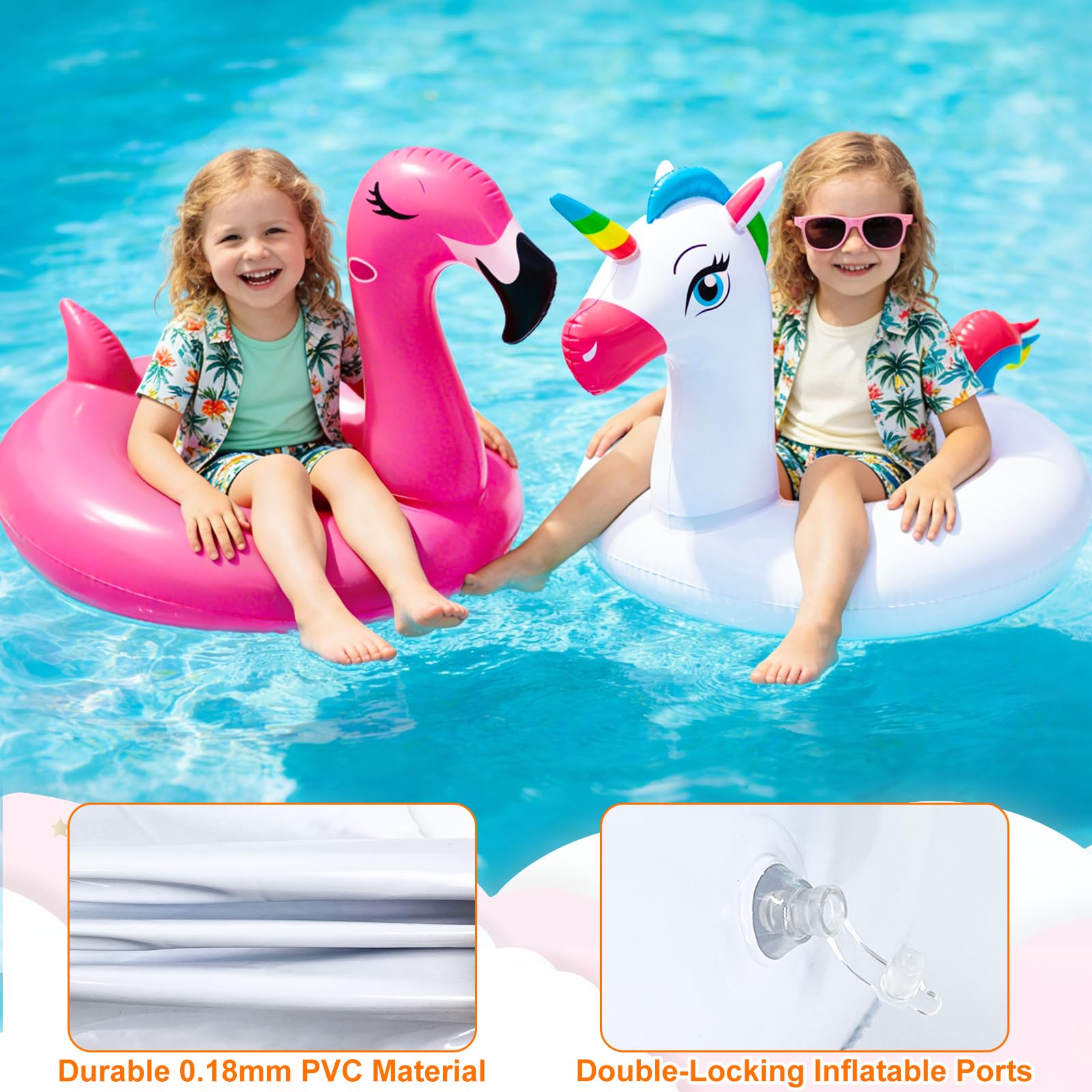 Repair patches included for pool floats