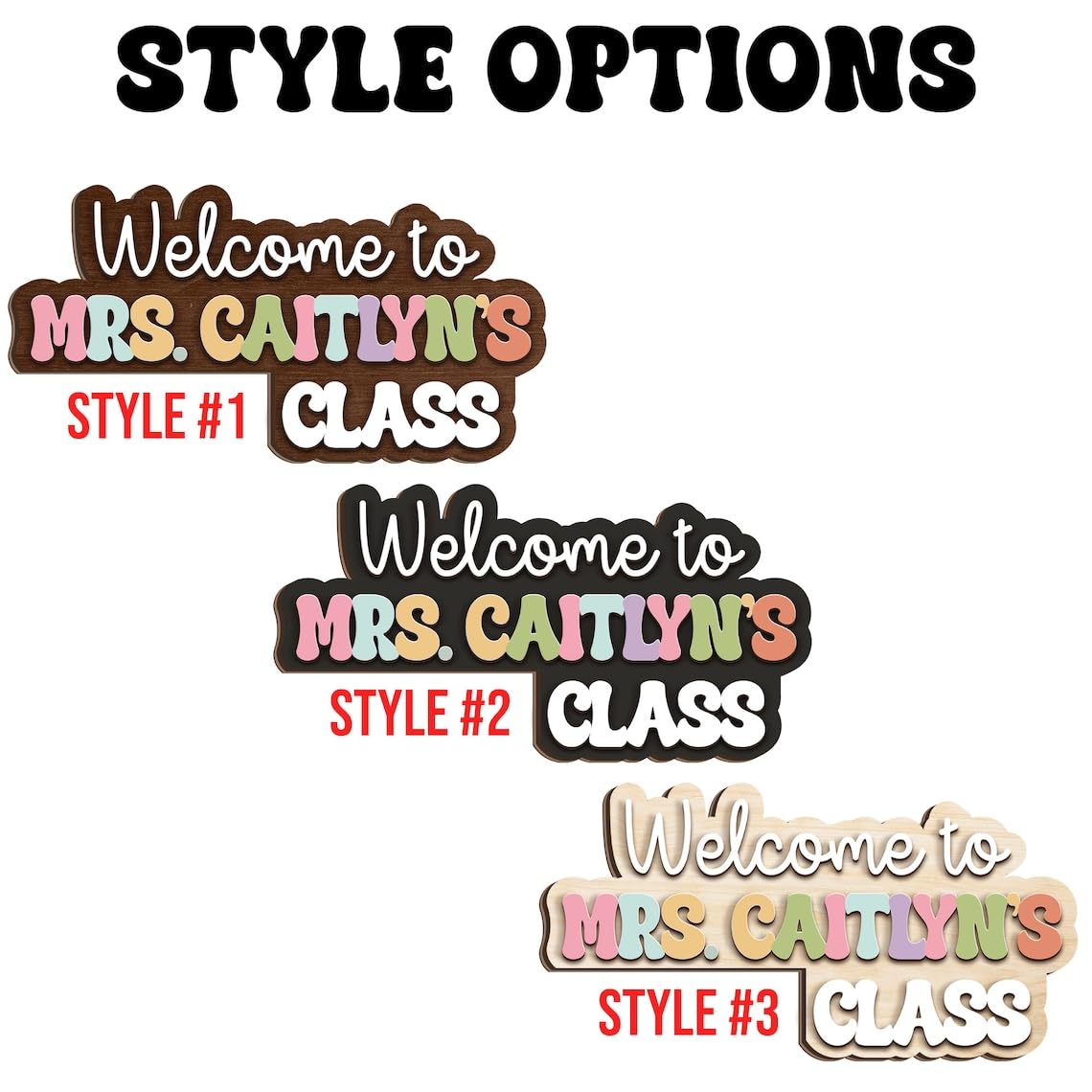 8x8 inch doorframe sign for classroom