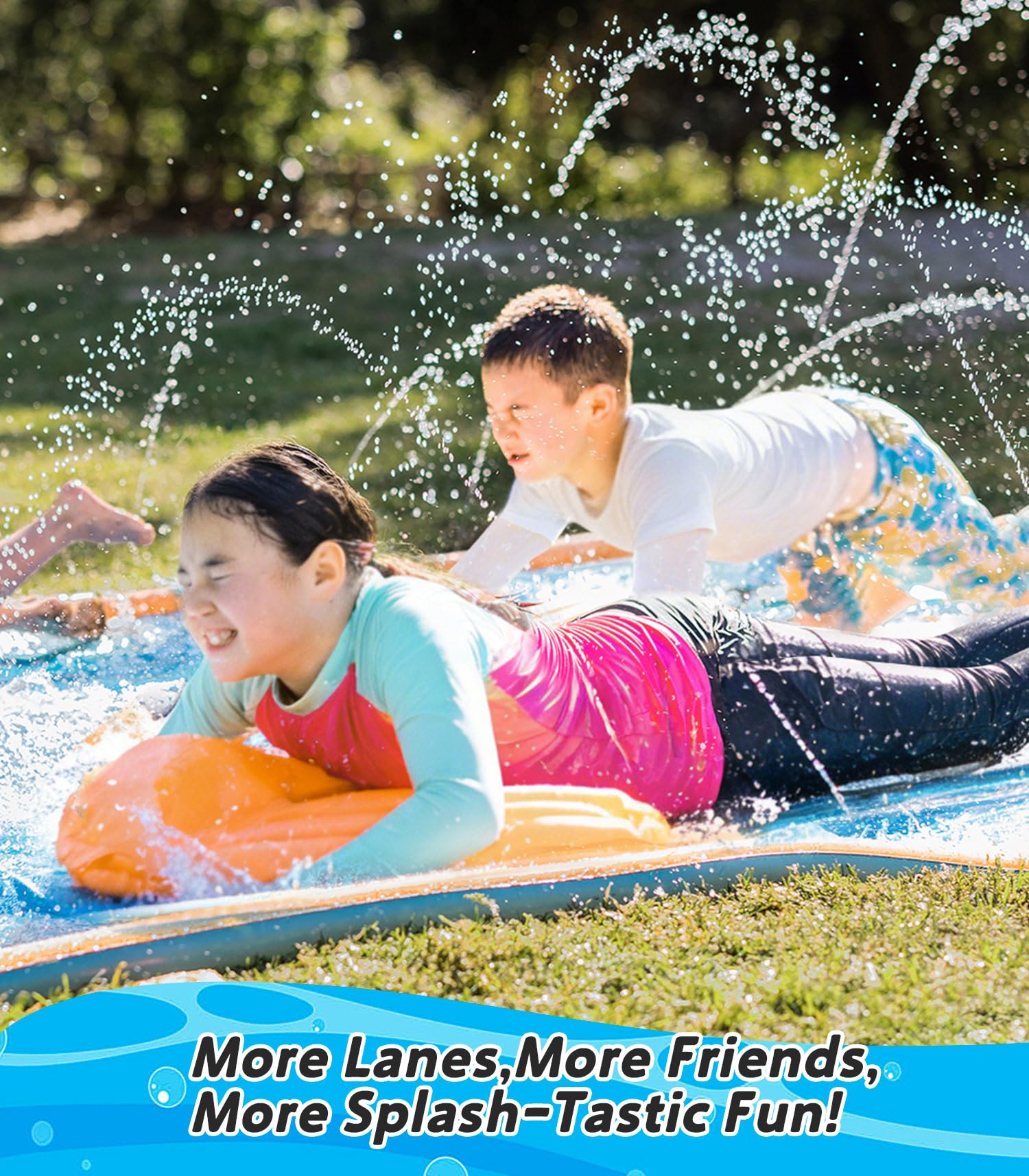 Backyard water slide suitable for kids ages 5-12