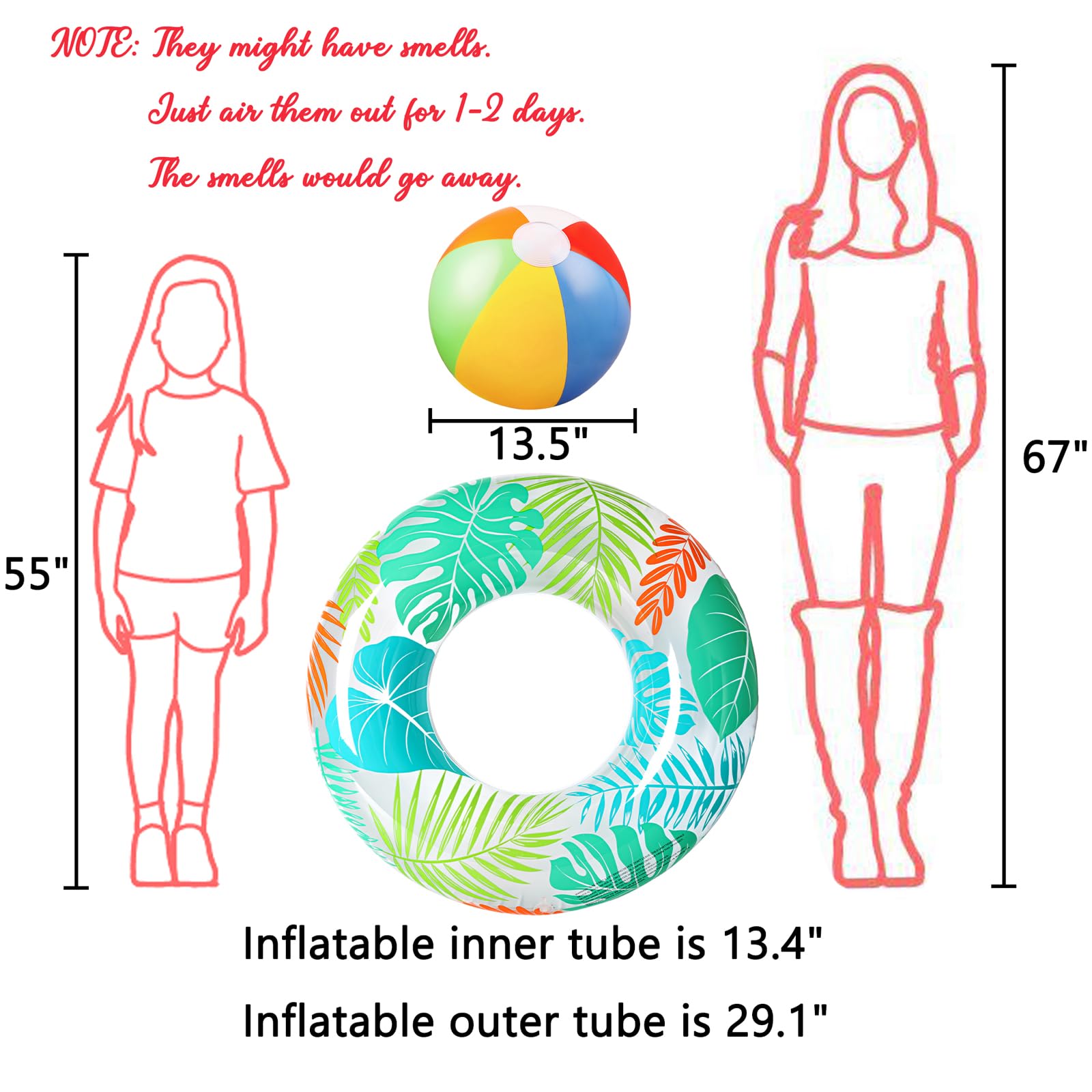 Rings measure 13.4 inch inner and 29.1 inch outer diameter