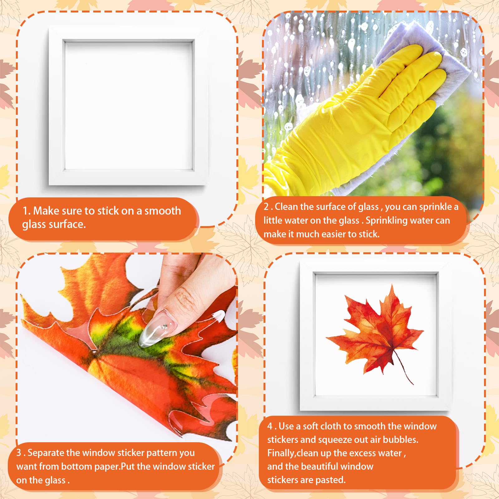 AnyDesign PVC window cling packaging for fall decor