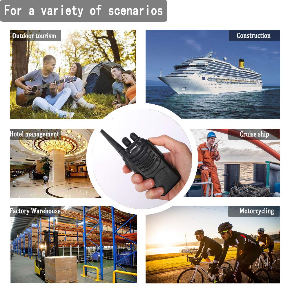 pxton earpieces included with six pack walkie talkies
