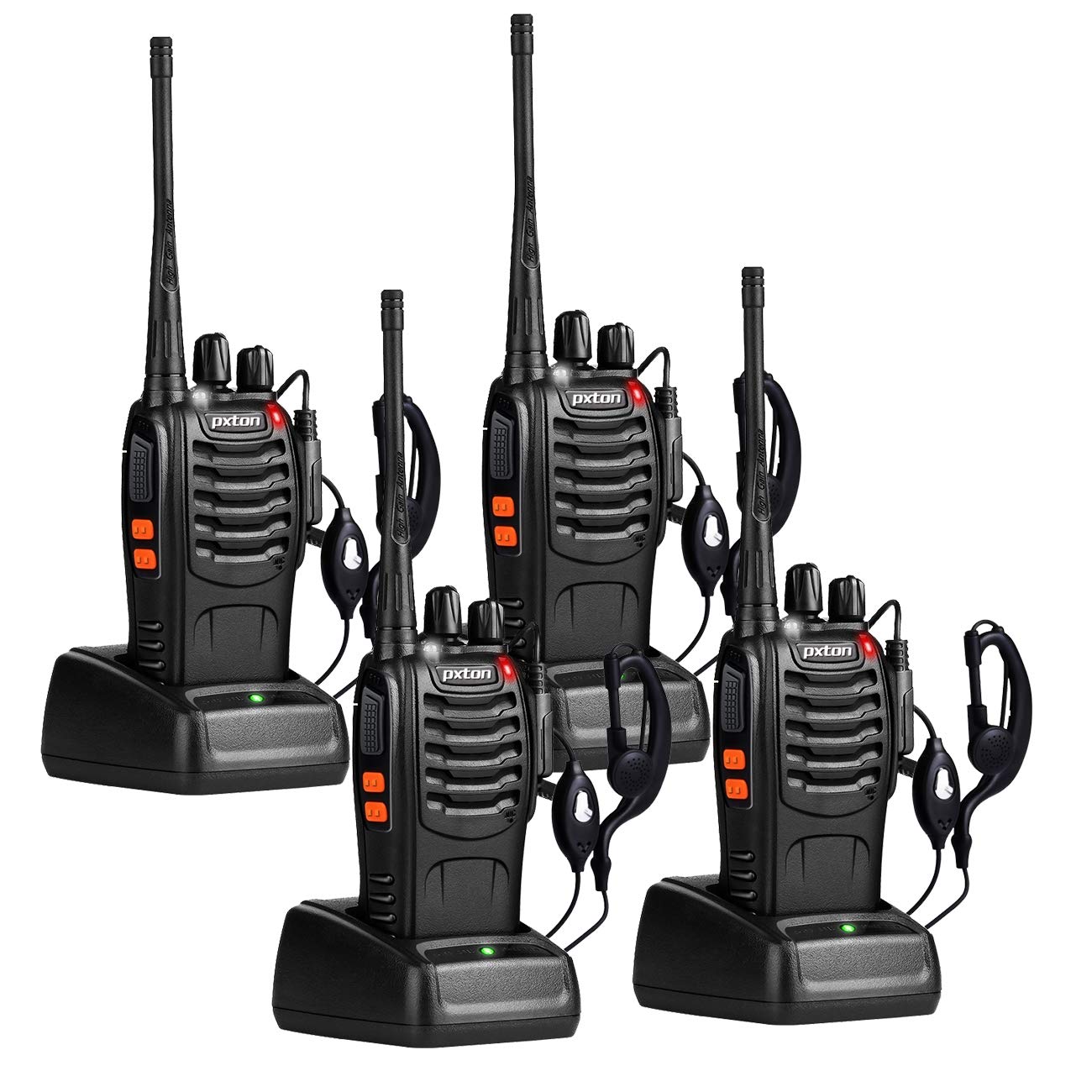 pxton walkie talkies long range for adults with earpieces