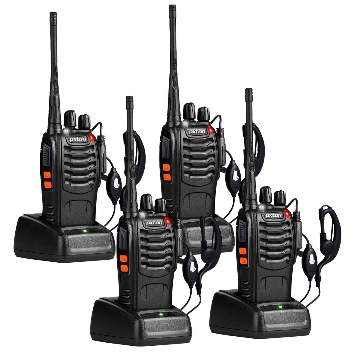 pxton walkie talkies long range for adults with earpieces