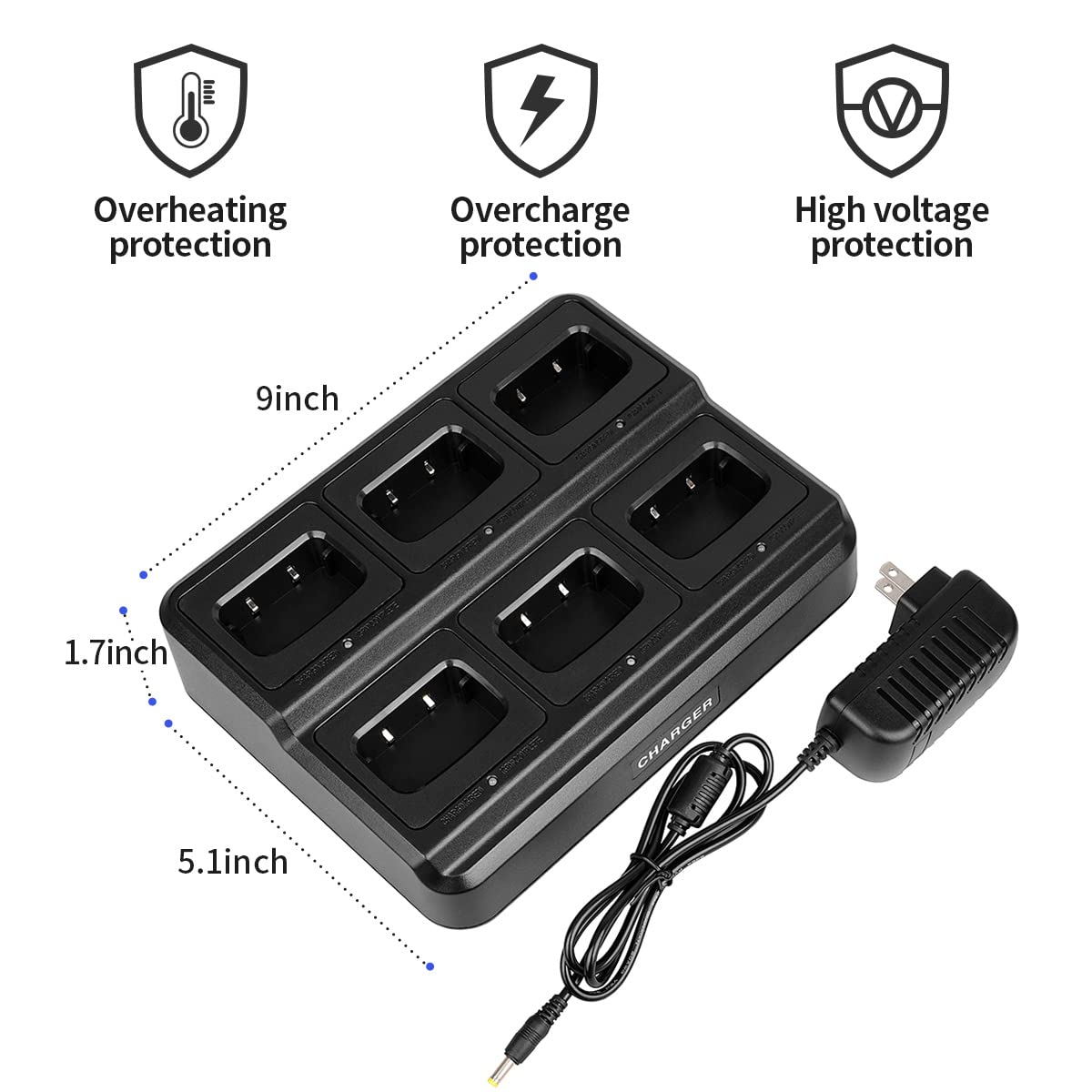 six pack pxton walkie talkies with upgraded earpiece