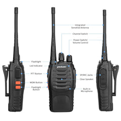 pxton walkie talkies 16 preset channels 165 privacy codes