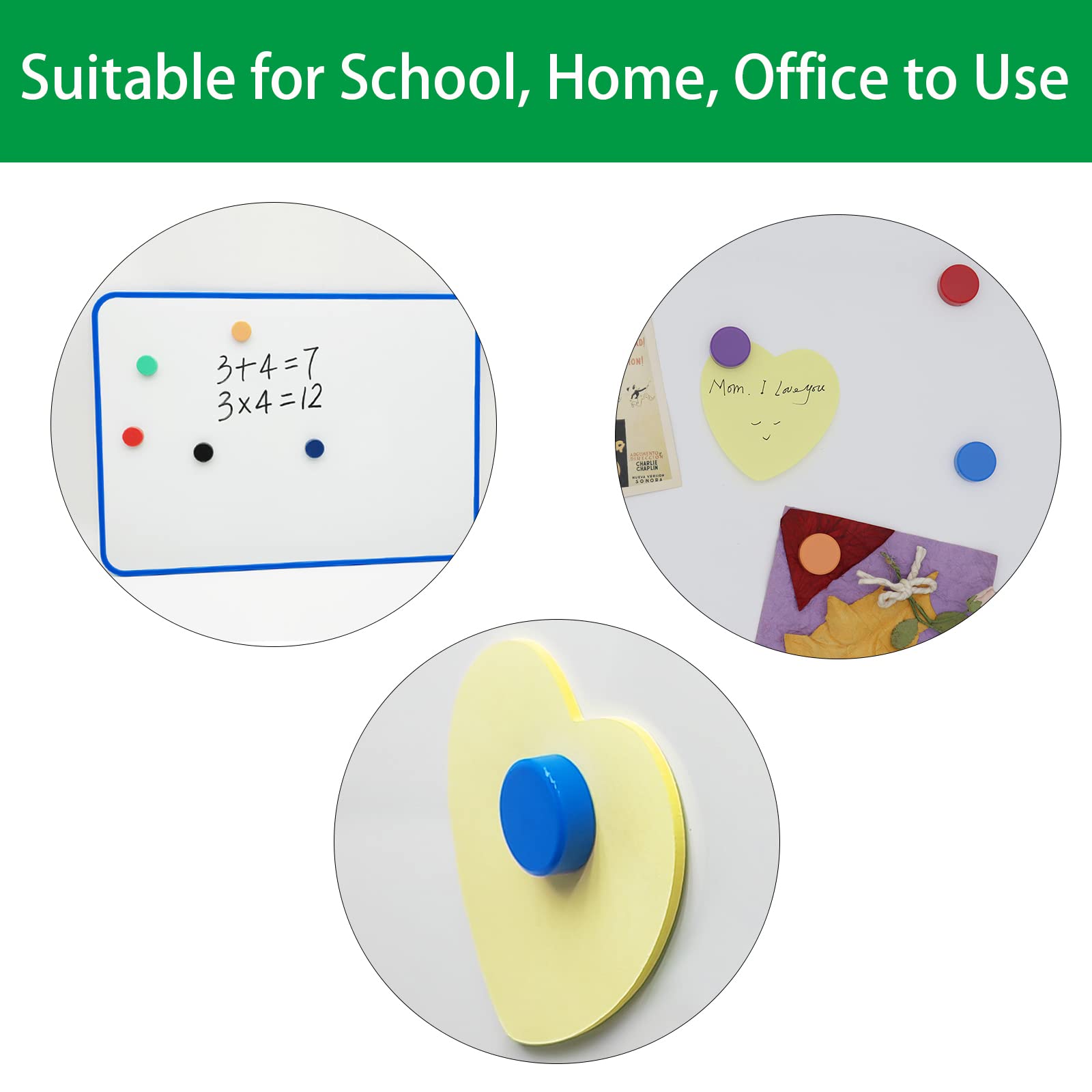 Decorative round magnets for fridge and board use