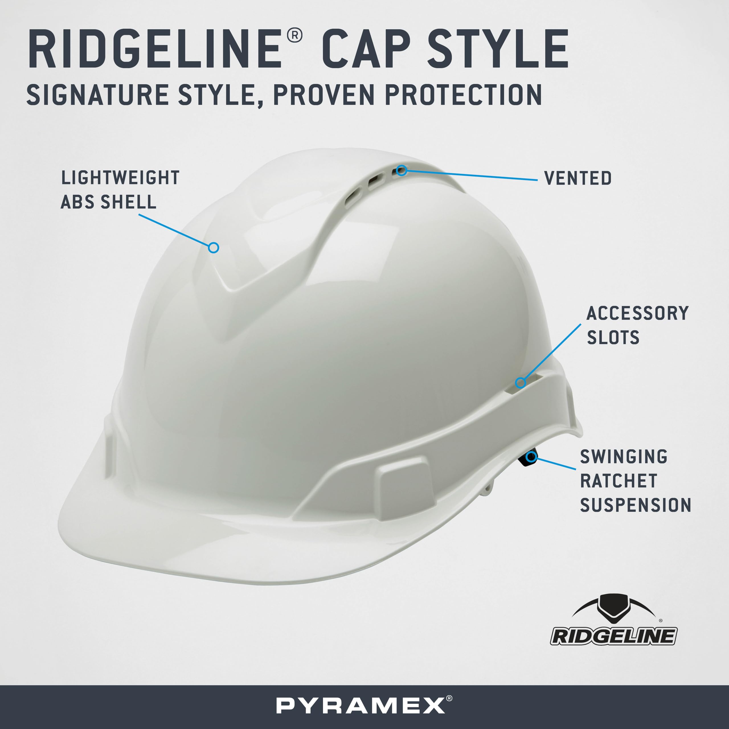Pyramex Ridgeline low profile design front view
