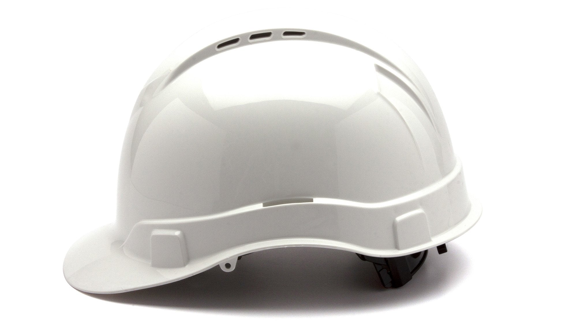 Pyramex Ridgeline non-vented hard hat rear view white