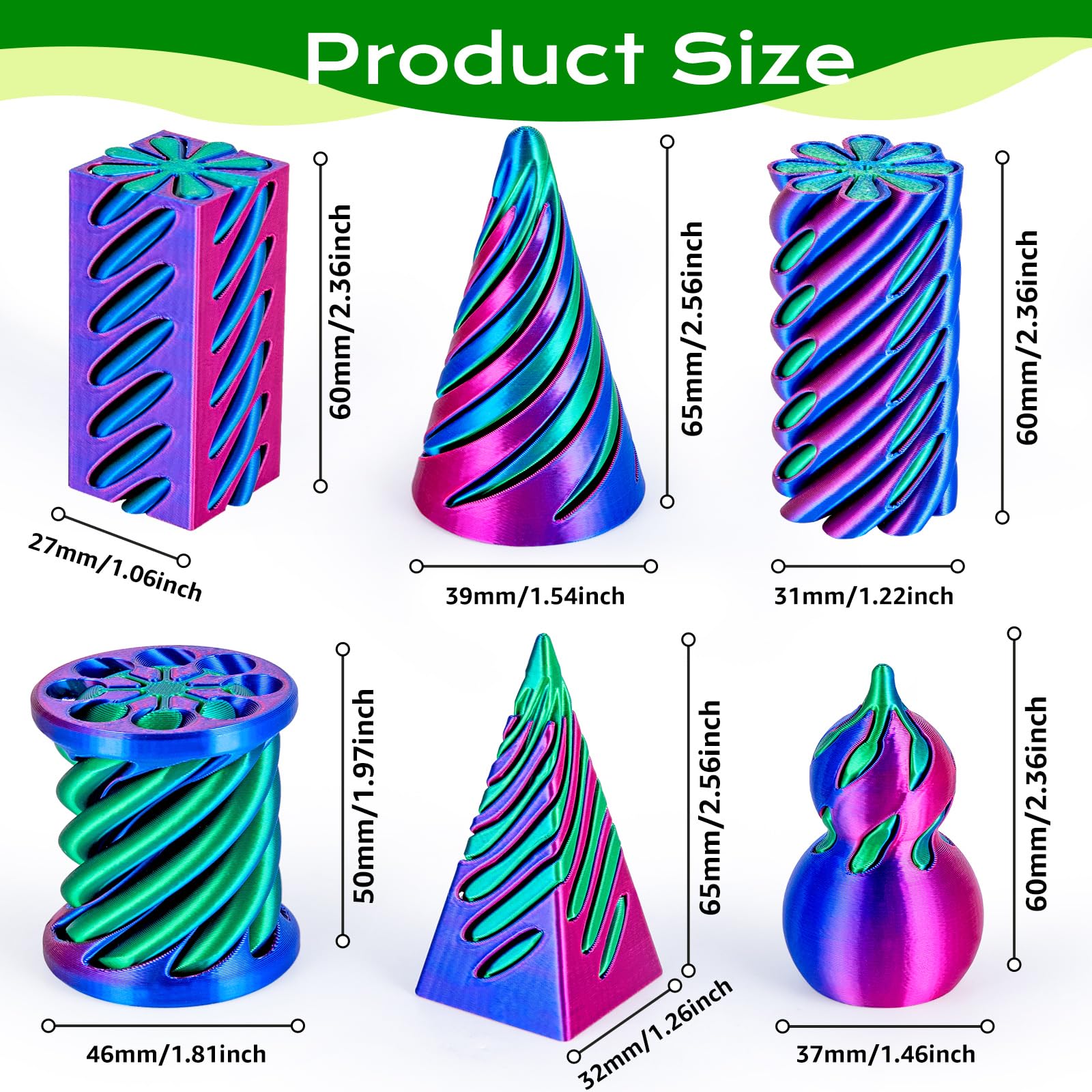 Geometric pyramid fidget toy 3D printed