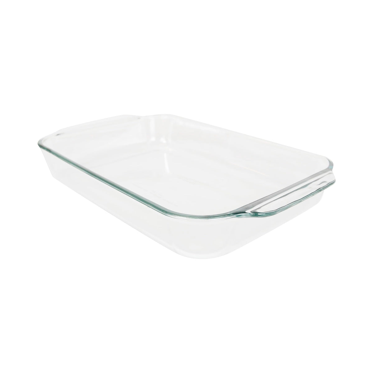 Pyrex 234 4qt basics clear glass baking dish front view