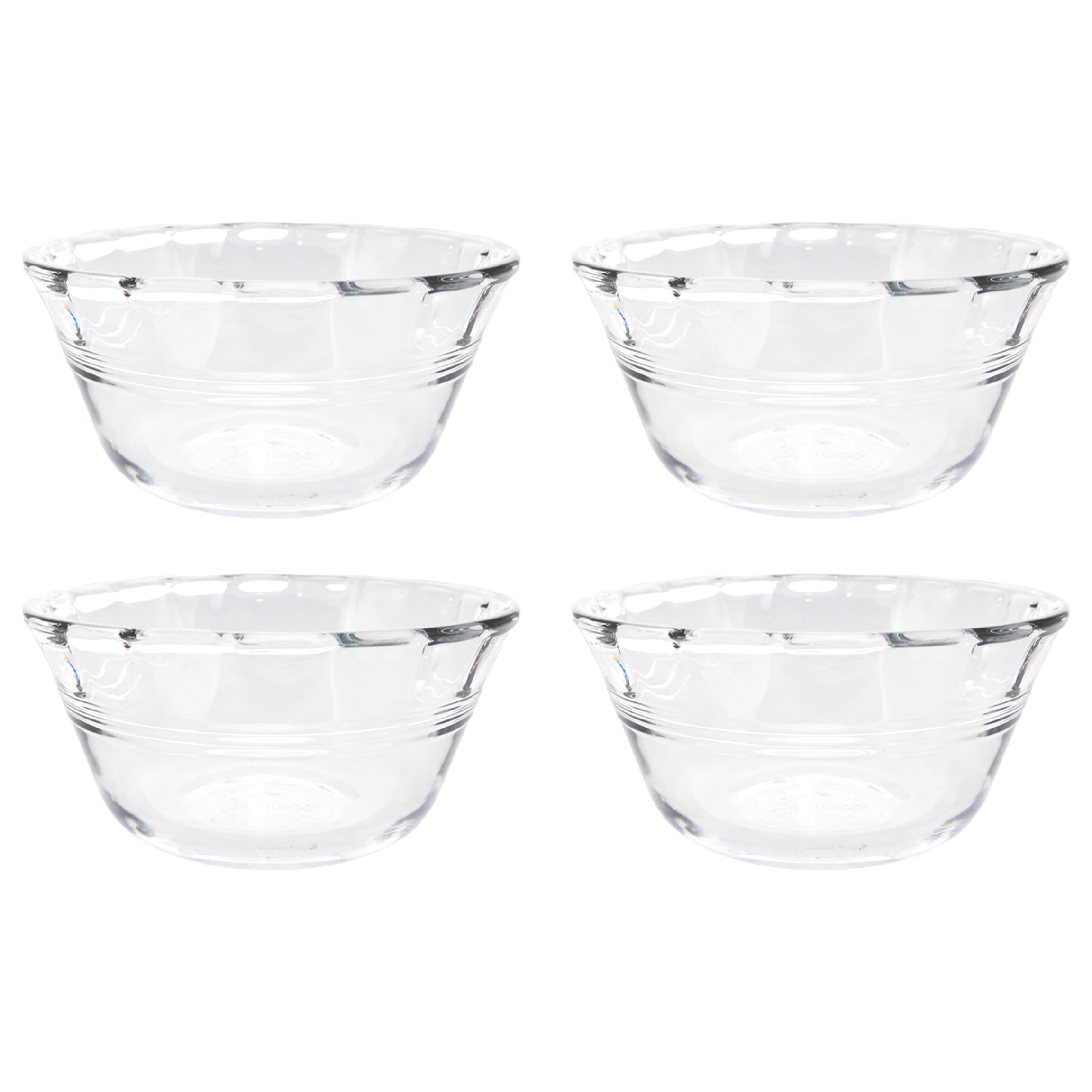 Two 4-piece sets of Pyrex 6001142 glass custard bowls