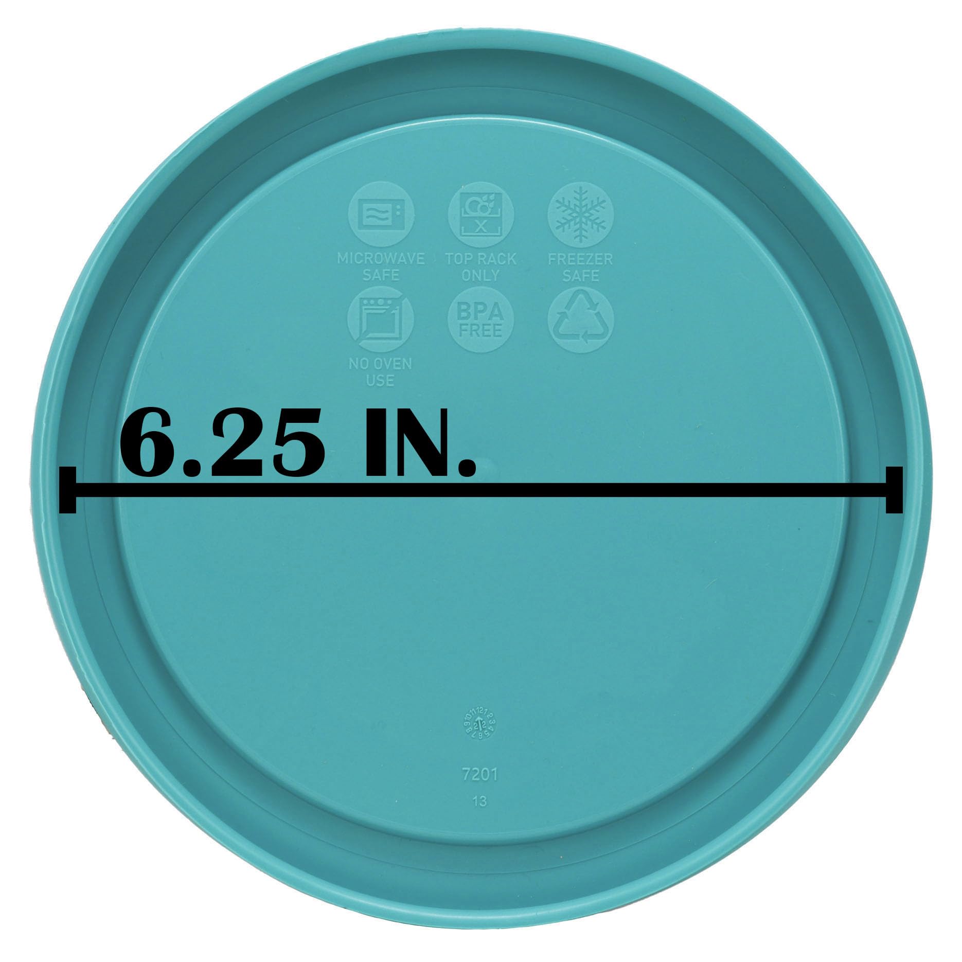 Turquoise lid set for Pyrex 7201-PC 6 inch bowls