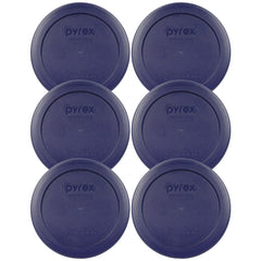 Pyrex 7200-PC 2-Cup Blue Plastic Food Storage Lids bundle - 6 lids