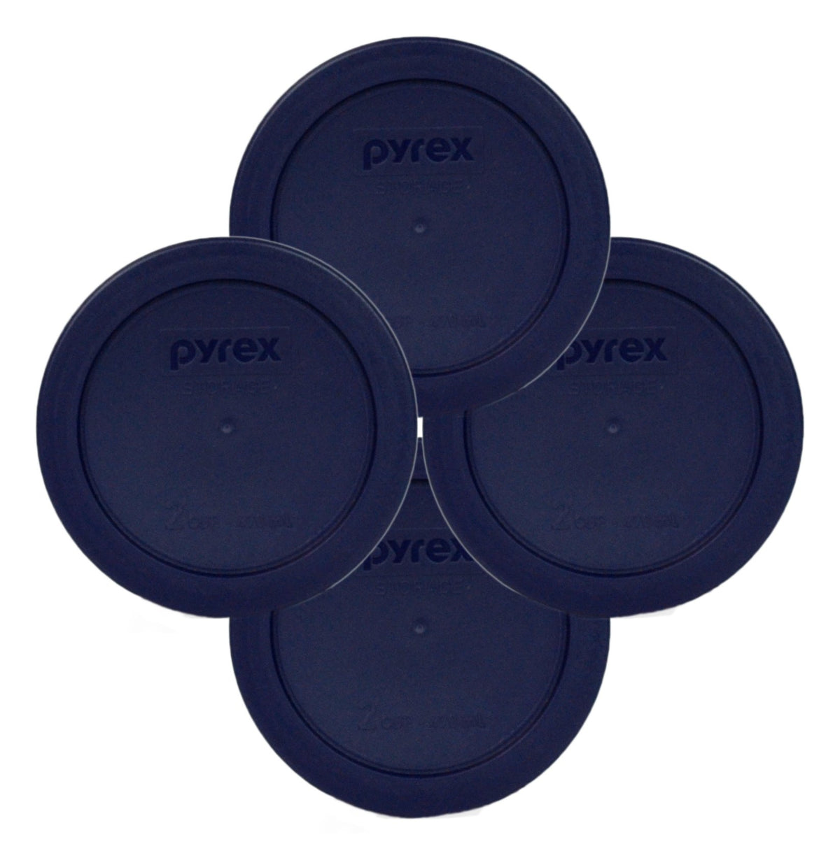 Pyrex 7200-PC 2-Cup blue lid four pack