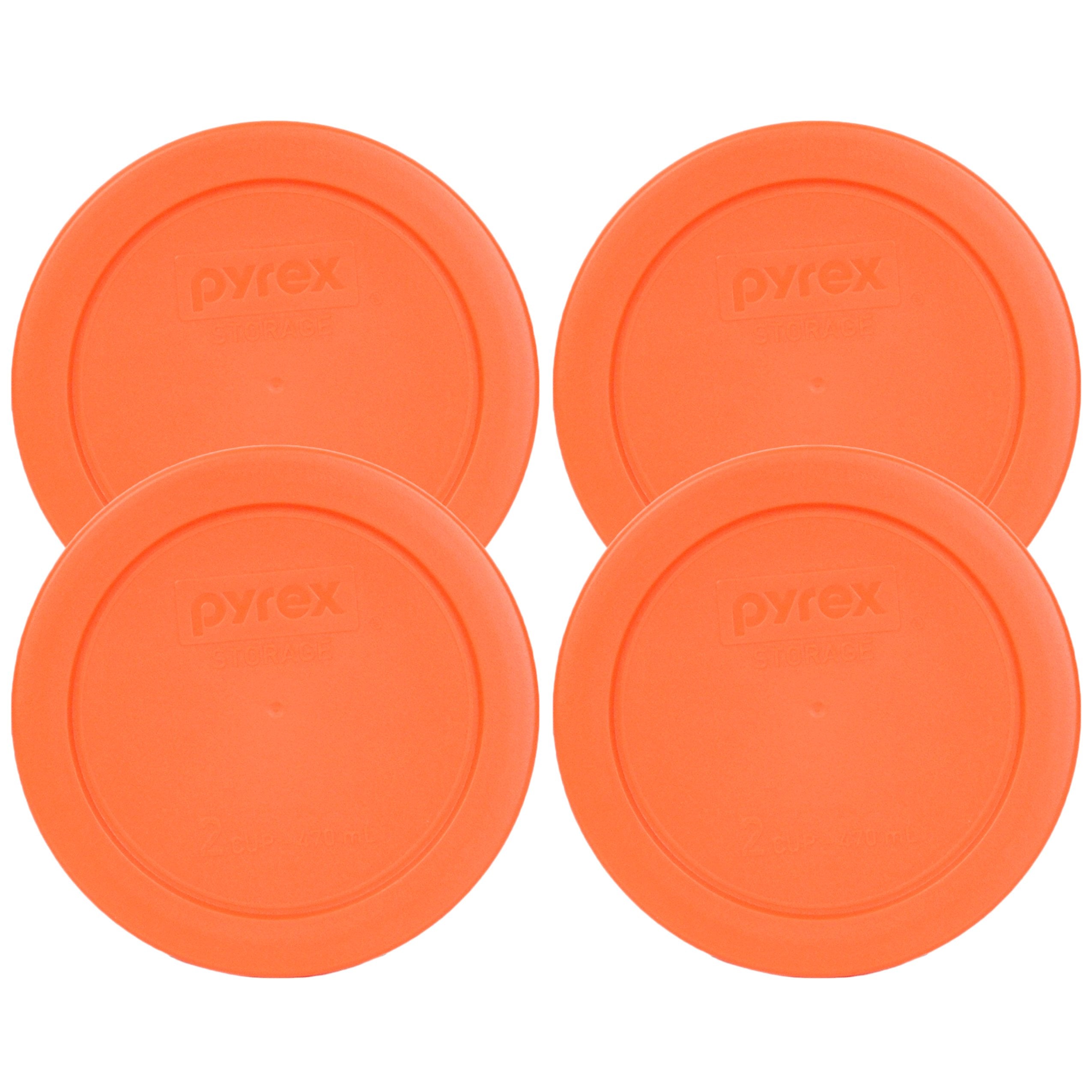 Pyrex 7200-PC round lid orange for 2 cup glass bowls