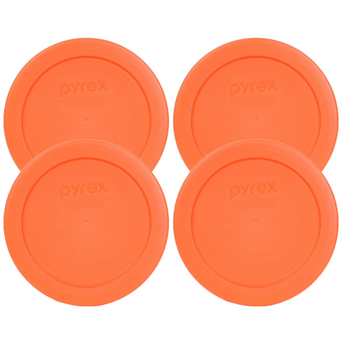 Pyrex 7200-PC round lid orange for 2 cup glass bowls
