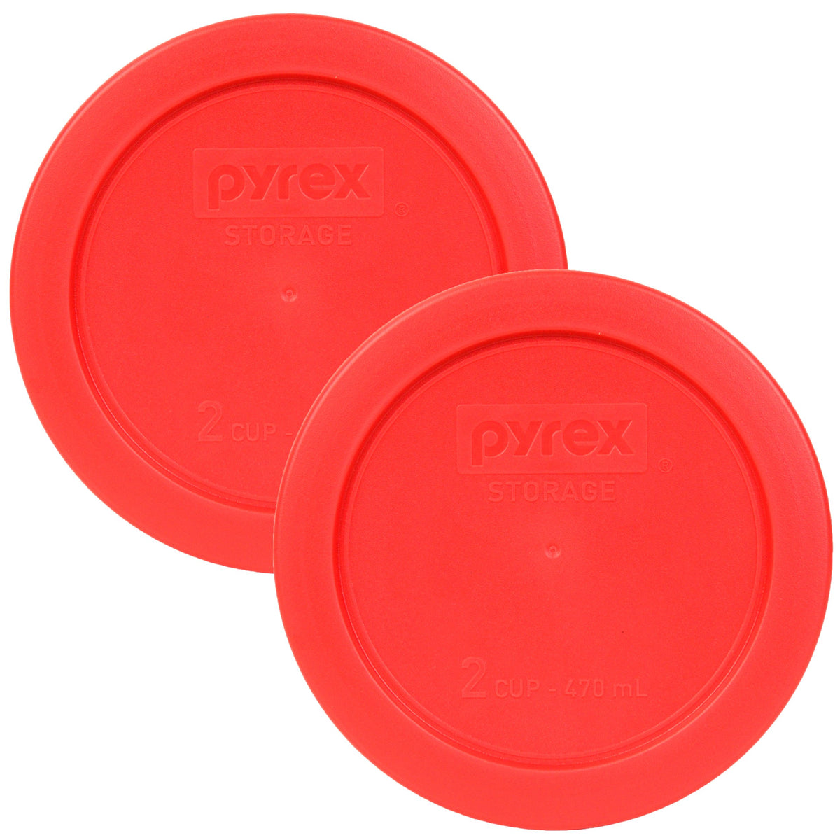 Pyrex 7200-PC 2-Cup Red Food Storage Replacement Lid set of 2