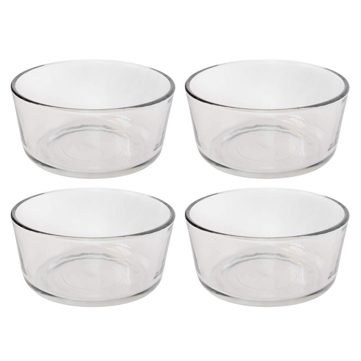 Set of four Pyrex 7201 4-Cup Glass Bowls Made in USA