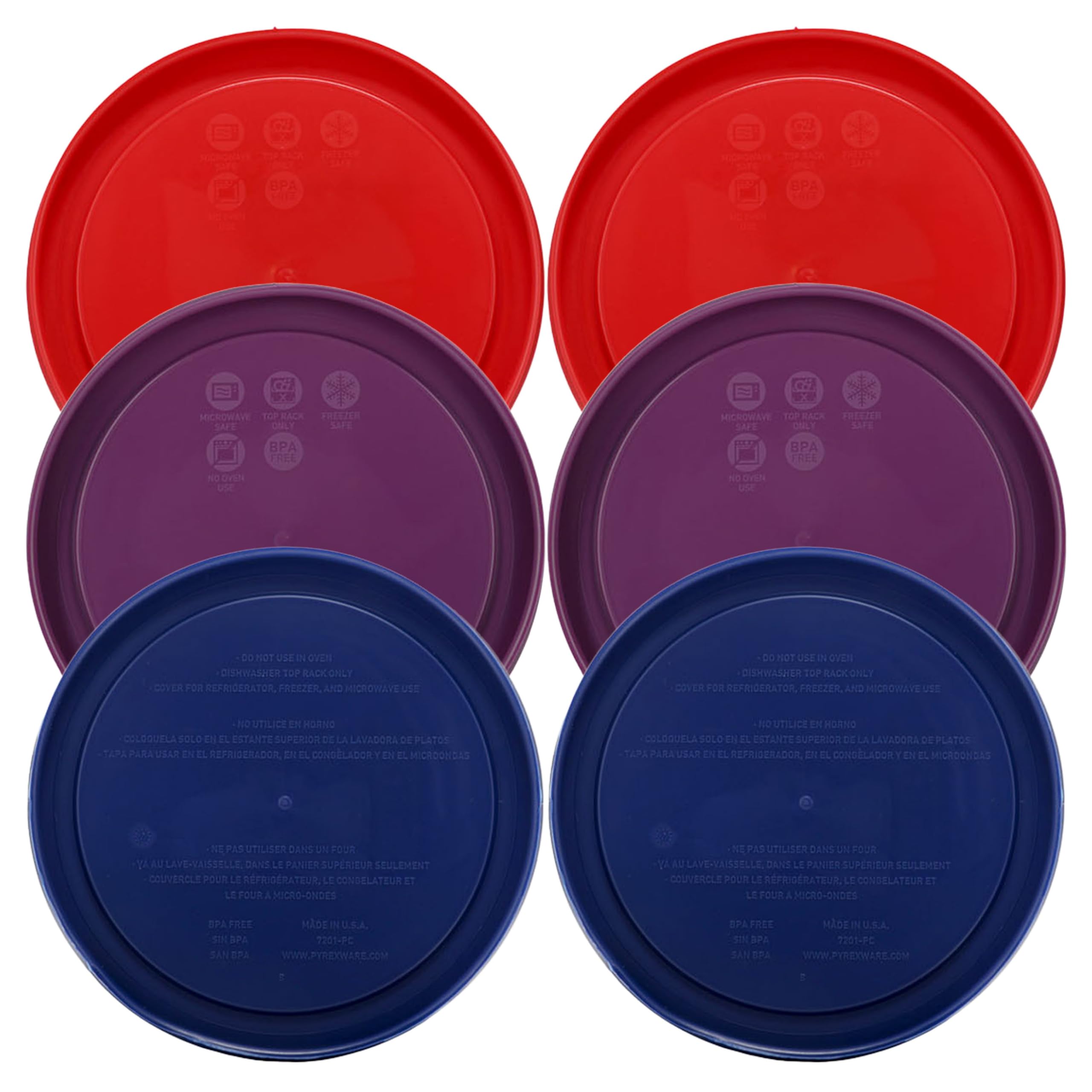 Pyrex 7201-PC 4-Cup red lid replacement pair